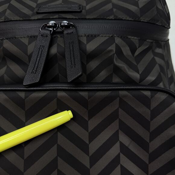 Uri Minkoff Stanton Backpack Laptop Bag Chevron Nylon Black Travel School NEW main image 11